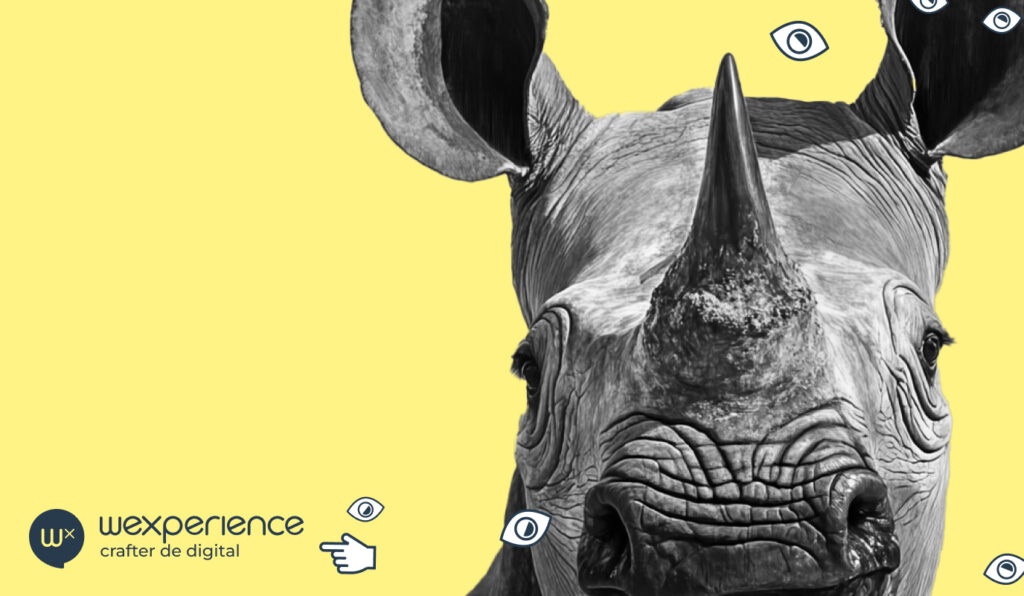 Image montrant un rhinocéros sur un fond jaune. Pour améliorer un site web, rien de tel qu'un rhino :-)