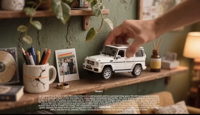 Extrait du film créé pour Mercedes avec Veo 3