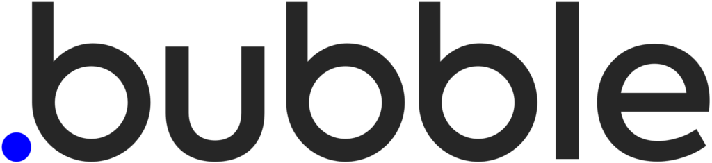 Logo Bubble : Bubble est une plateforme de développement "no-code" (sans code) qui permet de créer des applications web et mobiles complètes et fonctionnelles sans écrire une seule ligne de code