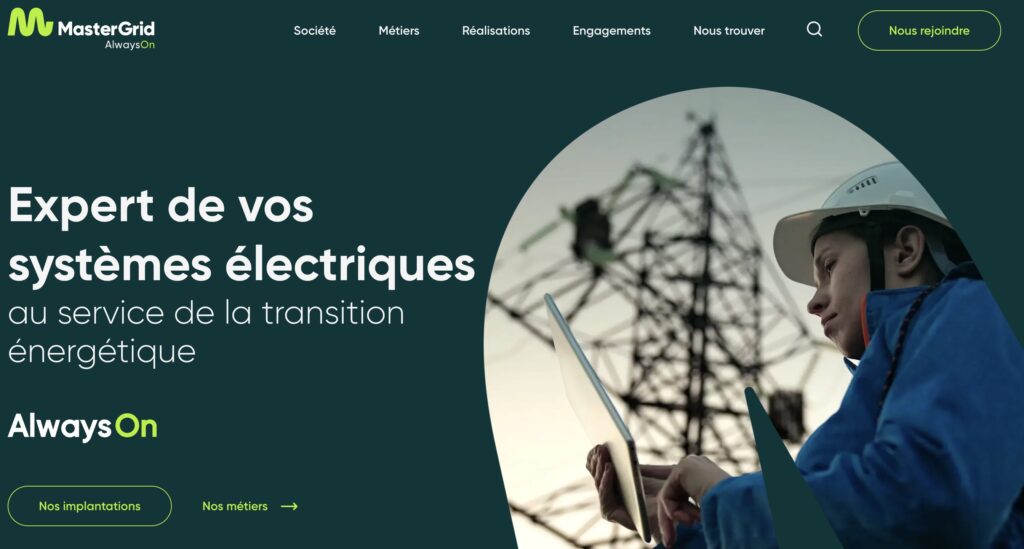 Page d'accueil du site web de Mastergrid