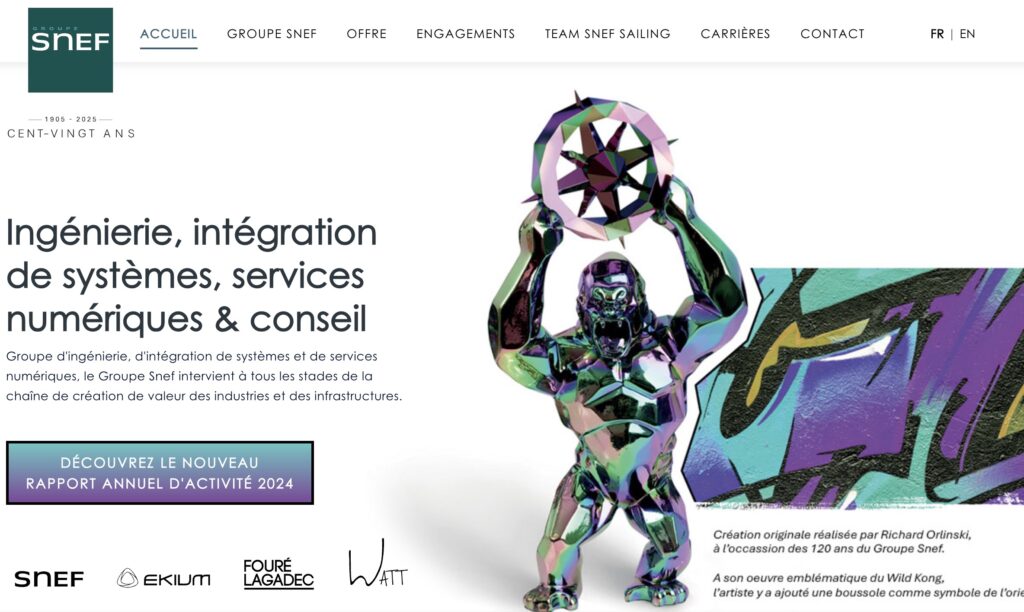 Page d'accueil du site web du groupe SNEF