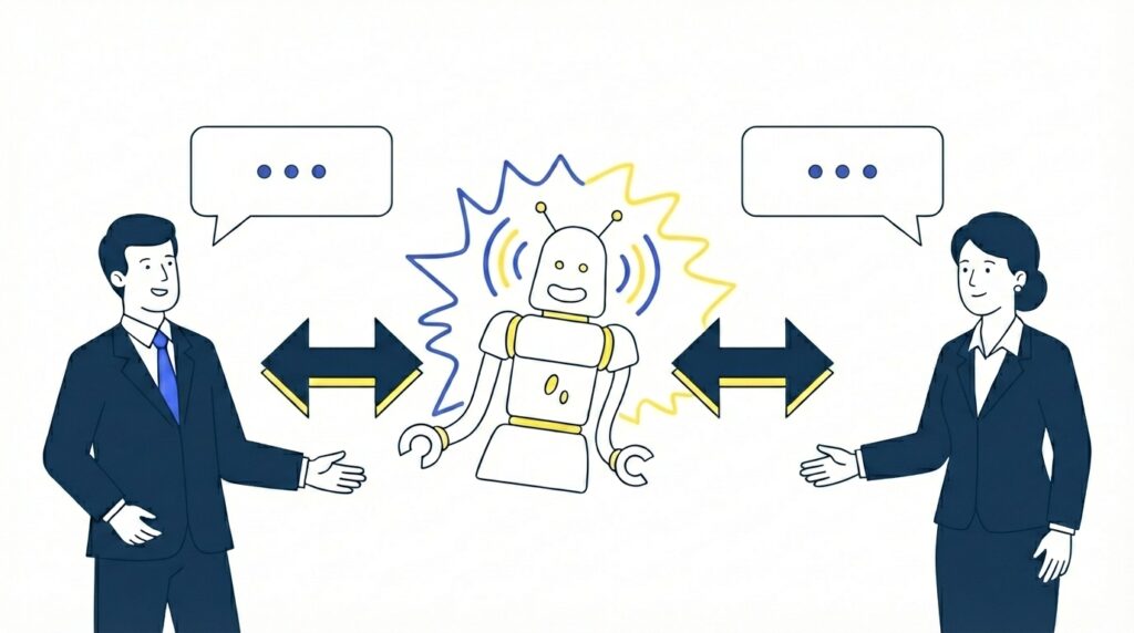 Humains conversant et faisant du ecommerce à travers un agent