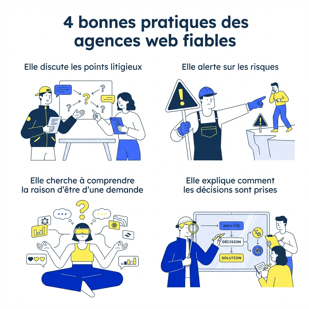 Illustration qui montre les risques quand on travaille avec une agence